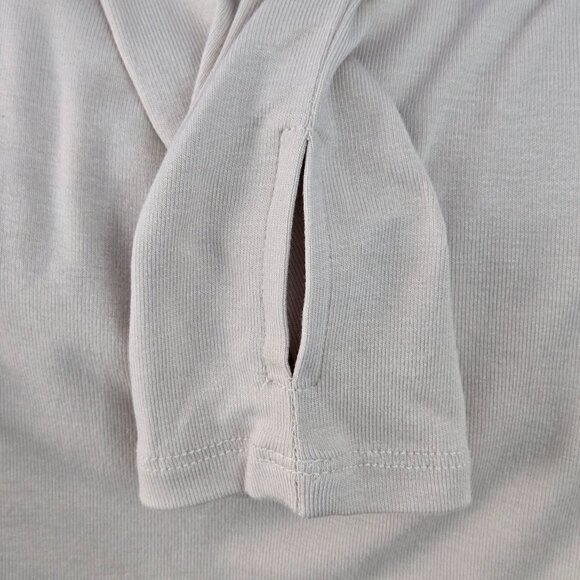 NWT | Nude Cream Ruched Long Sleeve Cowl Off Shoulder Top Thumb Holes | Small - Picture 6 of 7